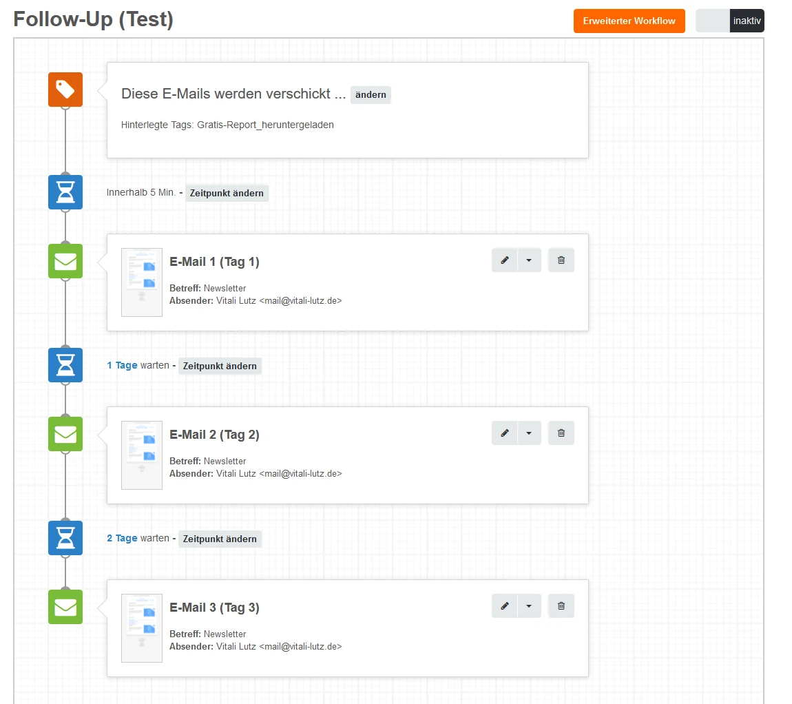 Automatisierte E-Mail-Serie bei CleverReach